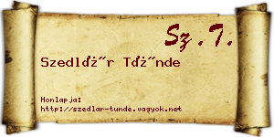 Szedlár Tünde névjegykártya
